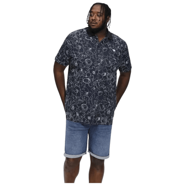 Duke Roland Abstract Floral Print Polo Shirt
