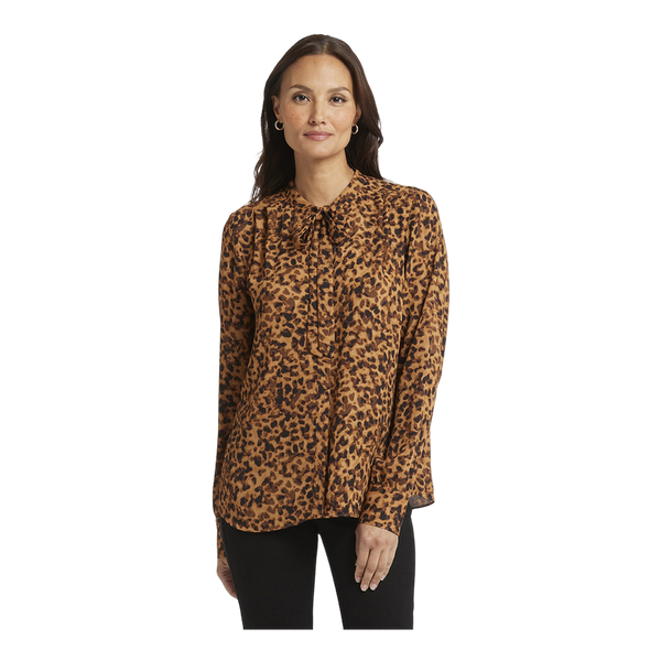 NYDJ Long Sleeve Tie Neck Blouse