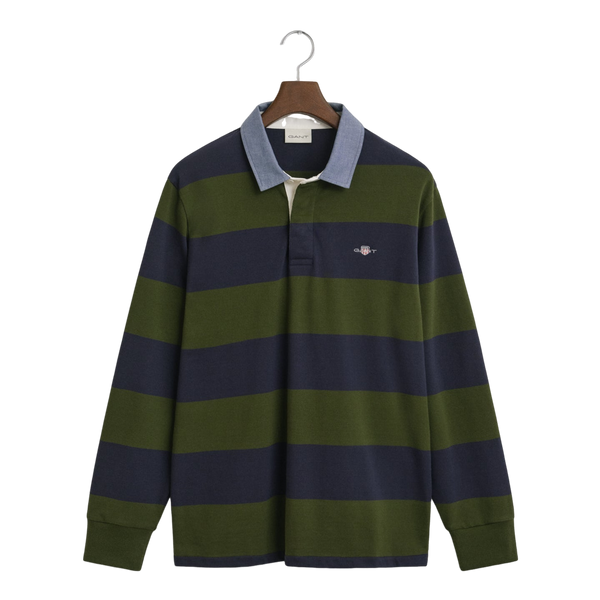 GANT Chambray Collar Striped Heavy Rugger