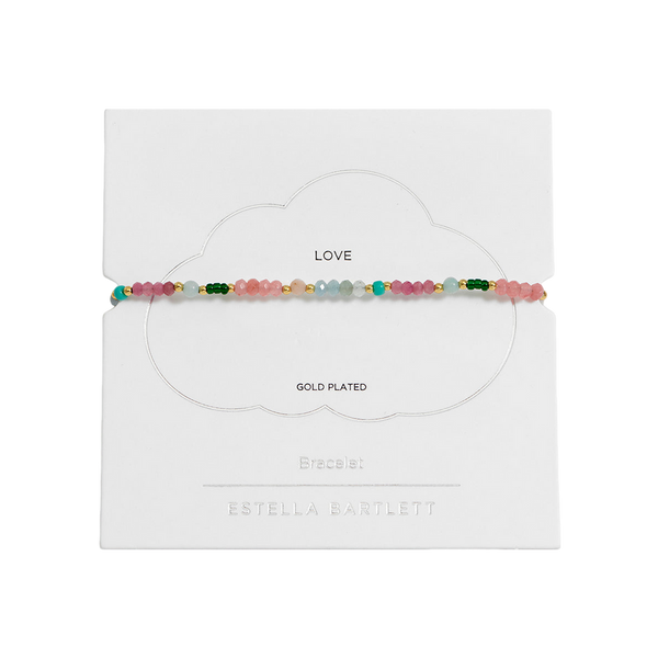 Estella Bartlett Green & Pink Mixed Mini Bead Bracelet