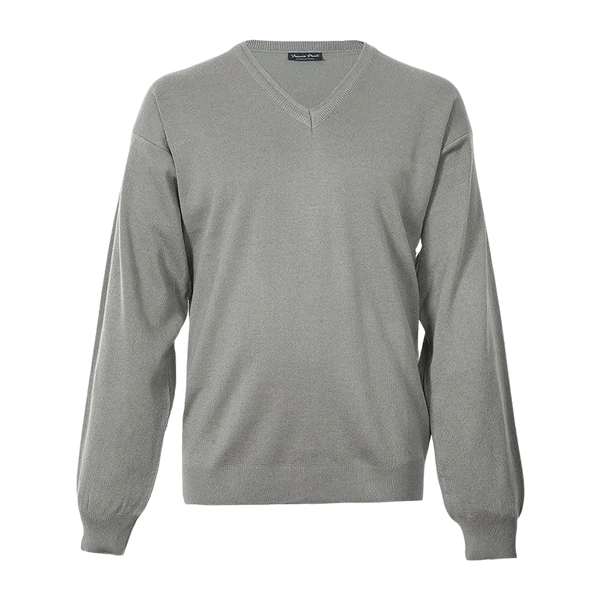 Franco Ponti V Neck Pullover for Men in Sage 2XL-6XL Extra Long