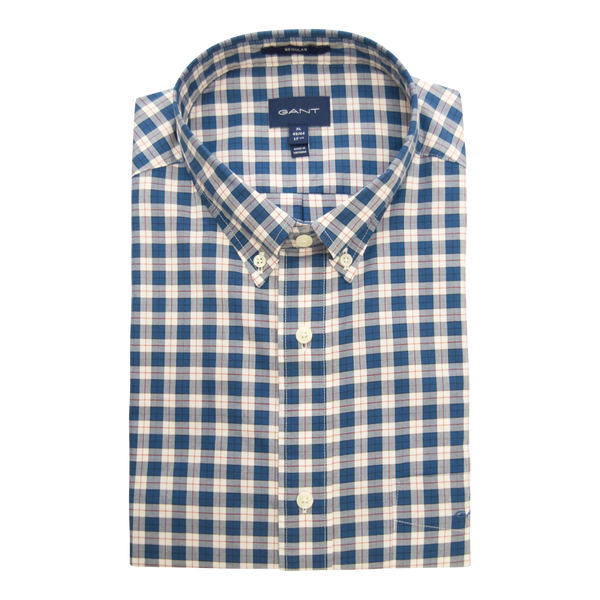 GANT Regular Twill Check Short Sleeved Shirt for Men