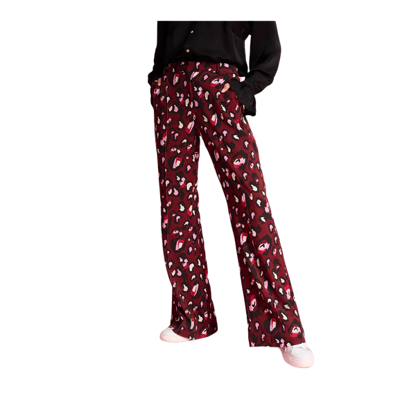 POM Amsterdam Red Leopard Print Trousers