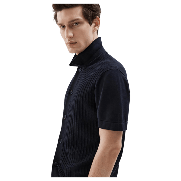 Selected Mattis Short Sleeve Knitted Structure Cardigan for Men