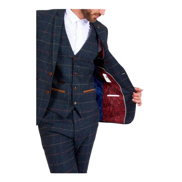 Marc Darcy Eton Three Piece Tweed Suit for Men