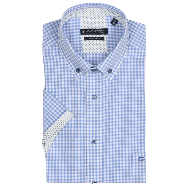 Giordano Short Sleeve Button Down Check Shirt