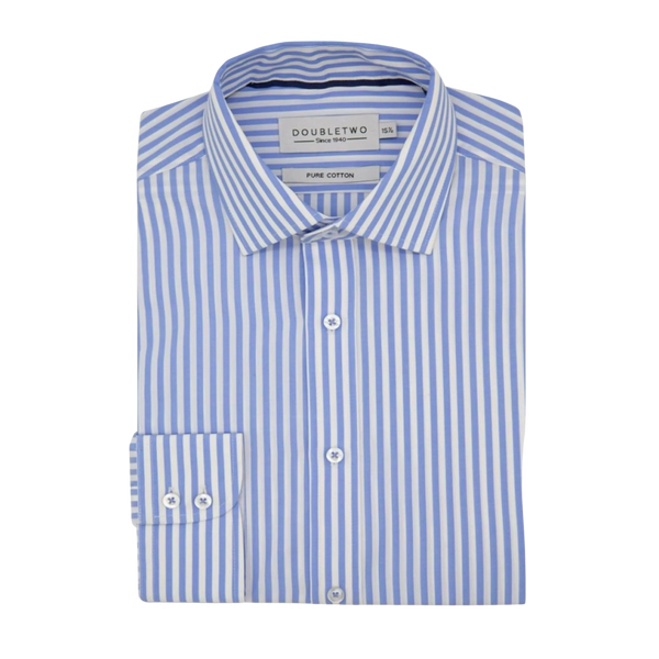 Double Two Long Sleeve Stripe Formal Shirt for Men