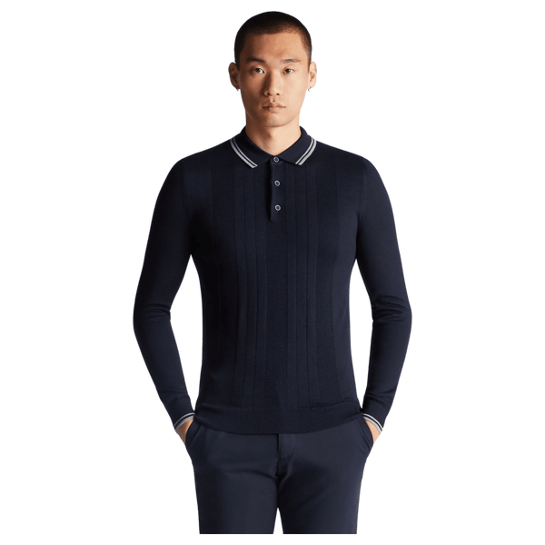 Remus Uomo Long Sleeve Tipped Polo Shirt for Men