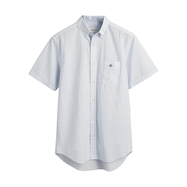 GANT Regular Fit Poplin Gingham Short Sleeve Shirt