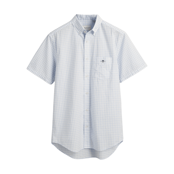 GANT Regular Fit Poplin Gingham Short Sleeve Shirt for Men