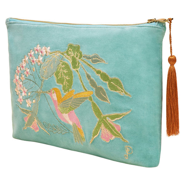 Powder Velvet Zip Pouch