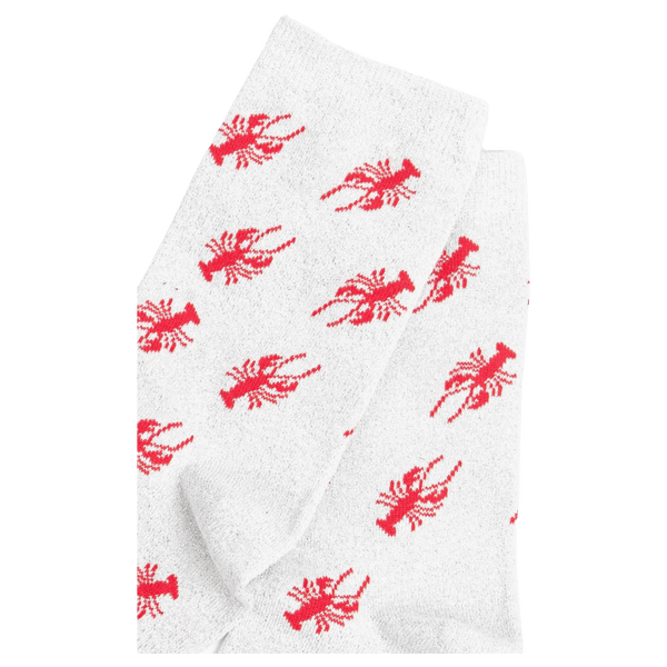 Miss Shorthair All Over Lobster Print Glitter Socks for Women