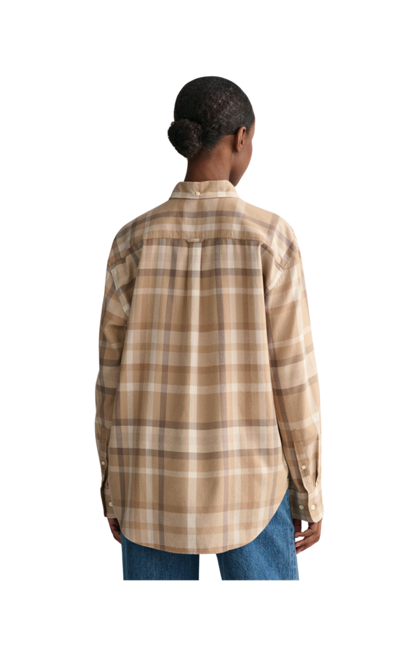 GANT Relaxed Fit Checked Flannel Long Sleeved Shirt