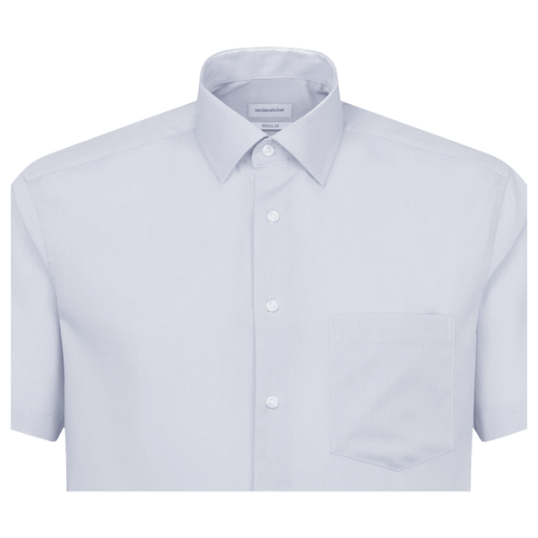 Seidensticker Short Sleeve Poplin Regular Fit Shirt in Sky
