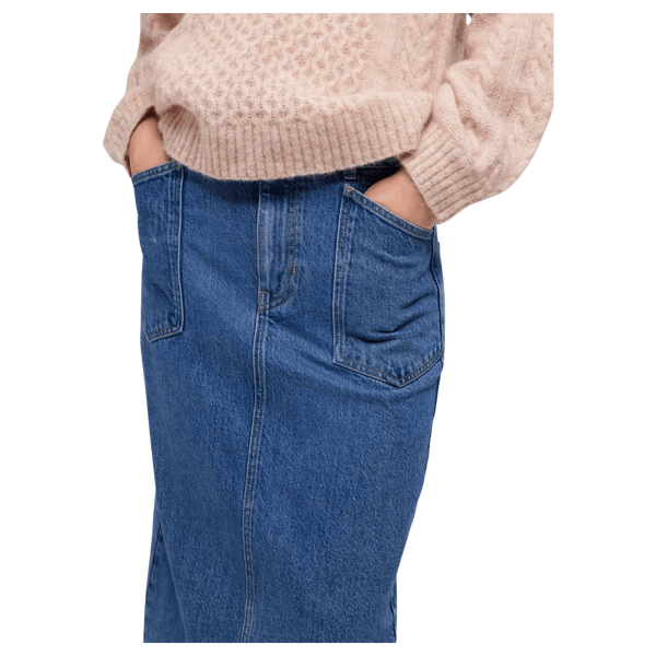 Object Thylane Long Denim Pencil Skirt for Women