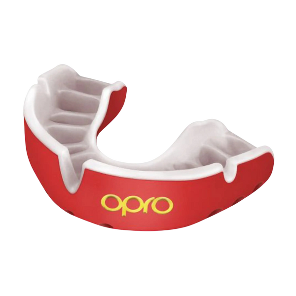 Opro Gold Mouth Guard for Adults and Juniors in Red/Pearl