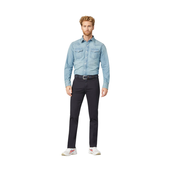 Meyer Roma Soft Cotton Chino In Marine