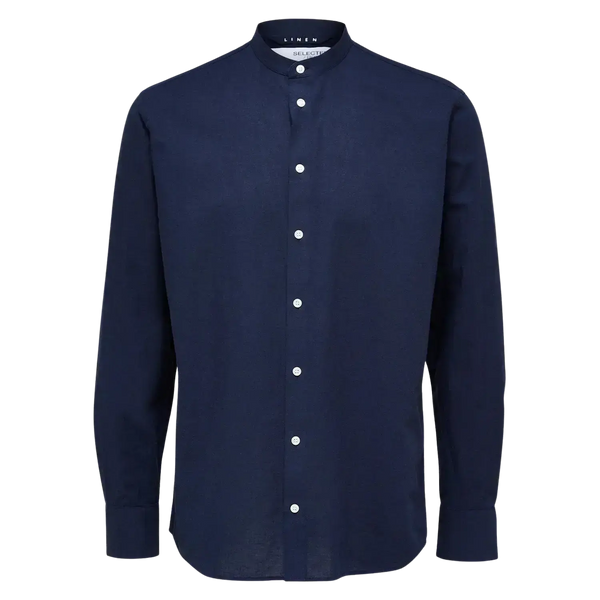 Selected Reg New Long Sleeve Linen Blend Shirt for Men