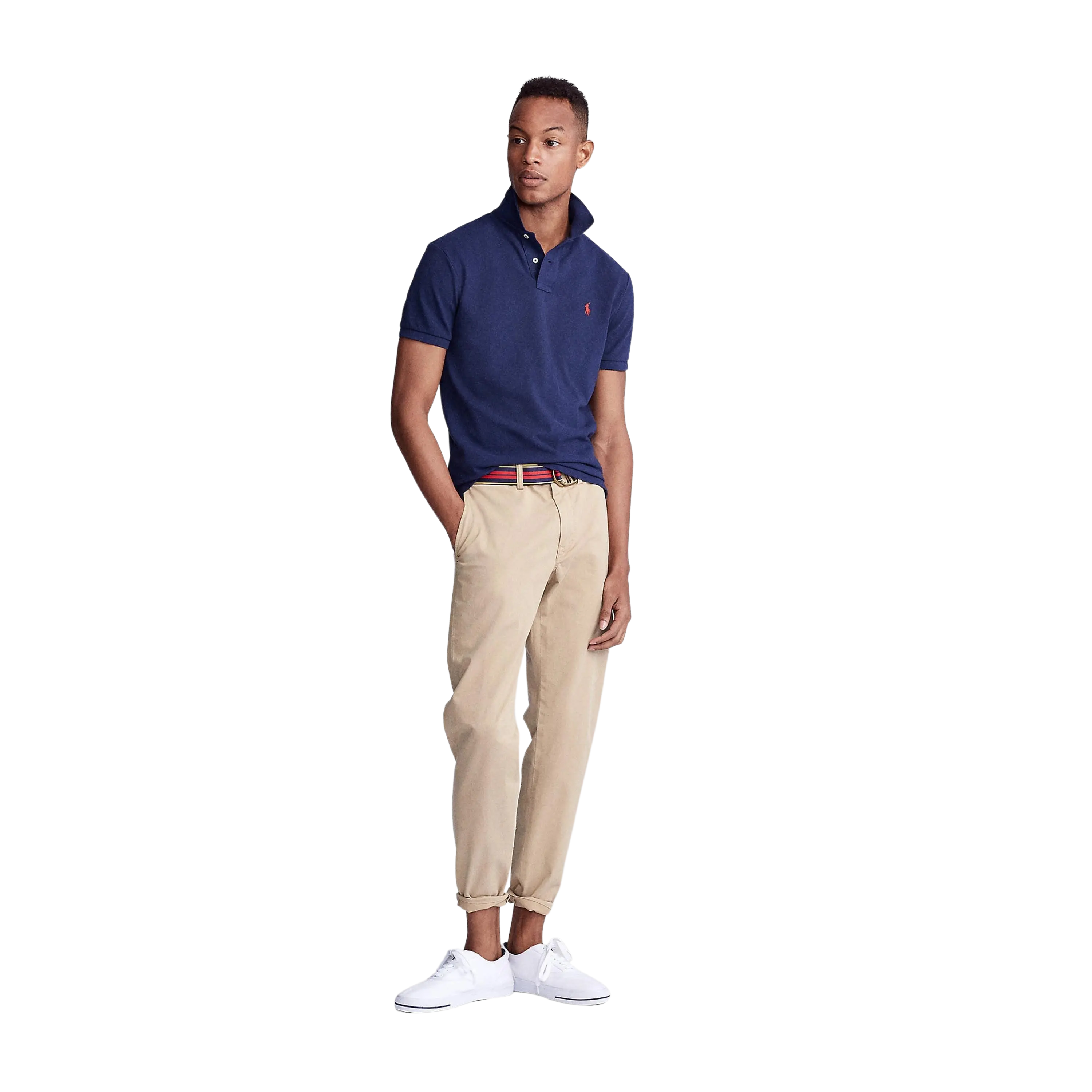 Polo Ralph Lauren Plain Polo Shirt In Navy Coes