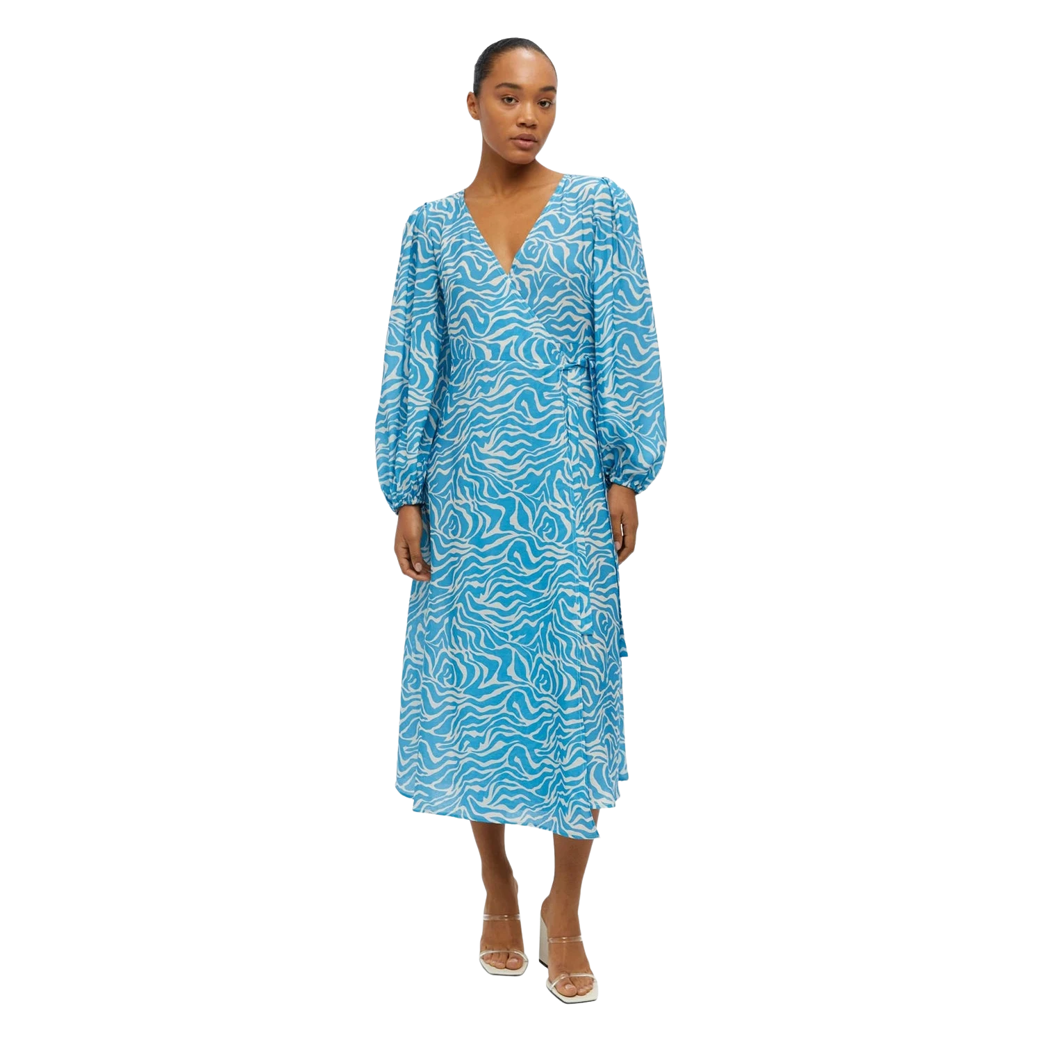 Midi wrap dress long sleeve online