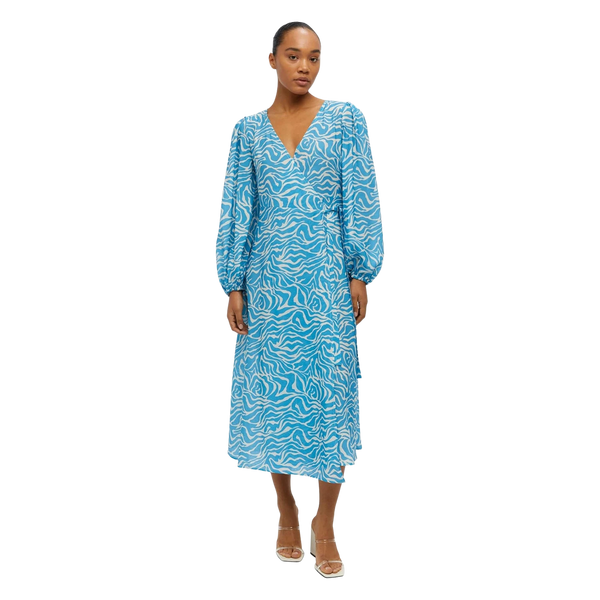 Object Leonaora Long Sleeve Wrap Midi Dress for Women