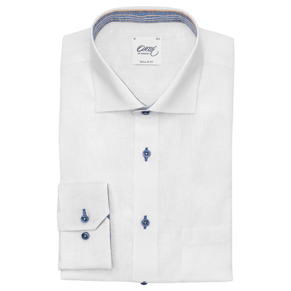 Oscar Linen/Cotton Blend Long Sleeve Shirt for Men