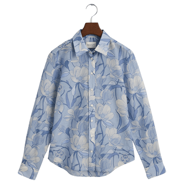 GANT Regular Fit Magnolia Print Cotton Silk Shirt for Women