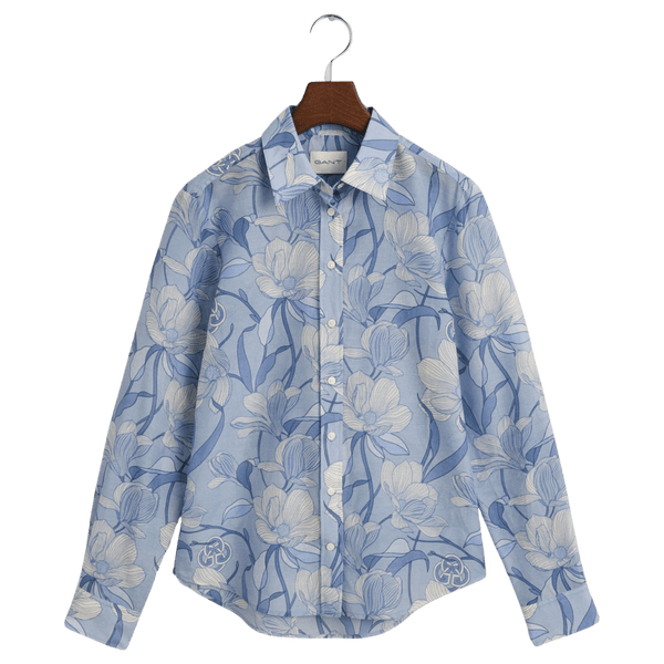 GANT Regular Fit Magnolia Print Cotton Silk Shirt