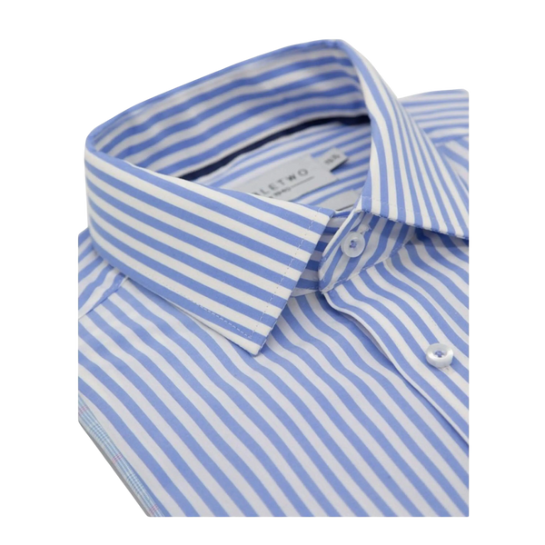 Double Two Long Sleeve Stripe Formal Shirt for Men
