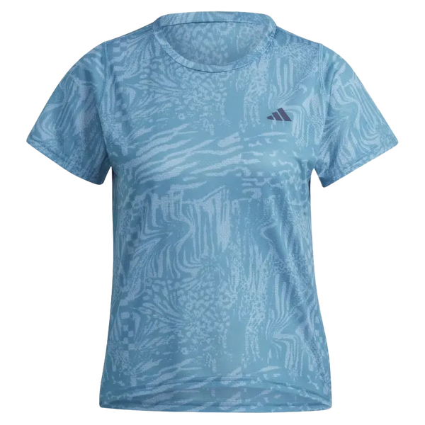 Adidas Run Icons Three Bar Logo All-Over Print Running T-Shirt