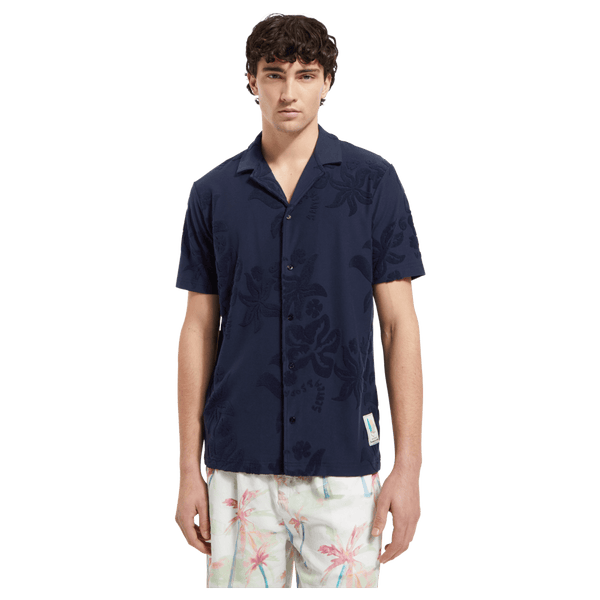 Terry Jacquard Short Sleeve Shirt for Men