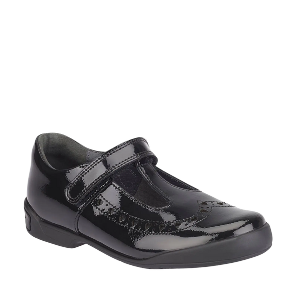 Hopscotch Patent School Shoes in Black