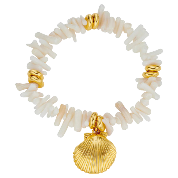 Orelia Jewellery Cream Chip & Shell Bracelet