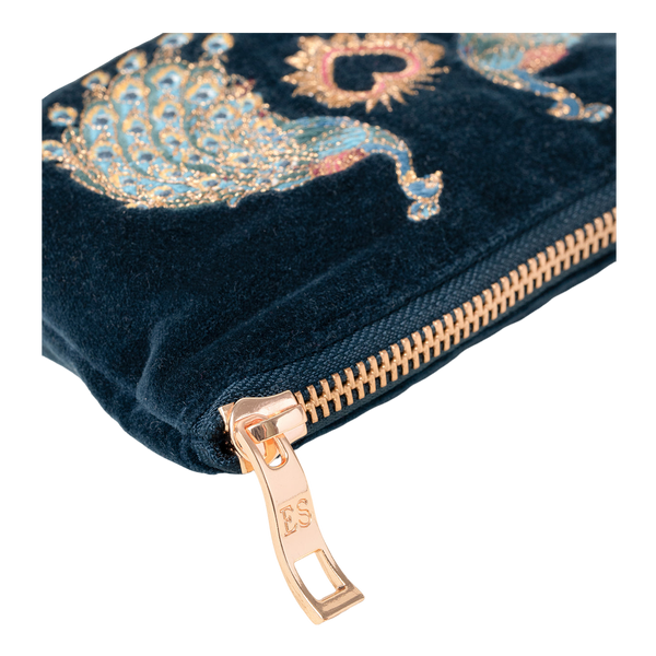 Elizabeth Scarlett Peacock Floral Velvet Coin Purse