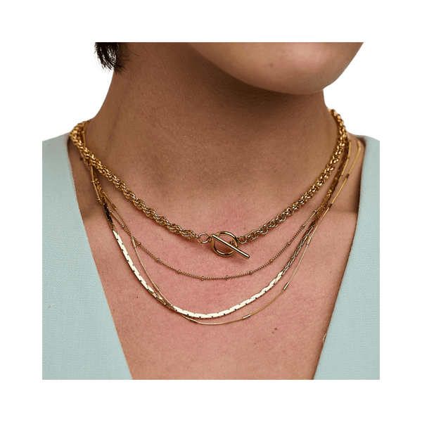 Orelia Jewellery Satellite & Link Chain 3-Row Necklace