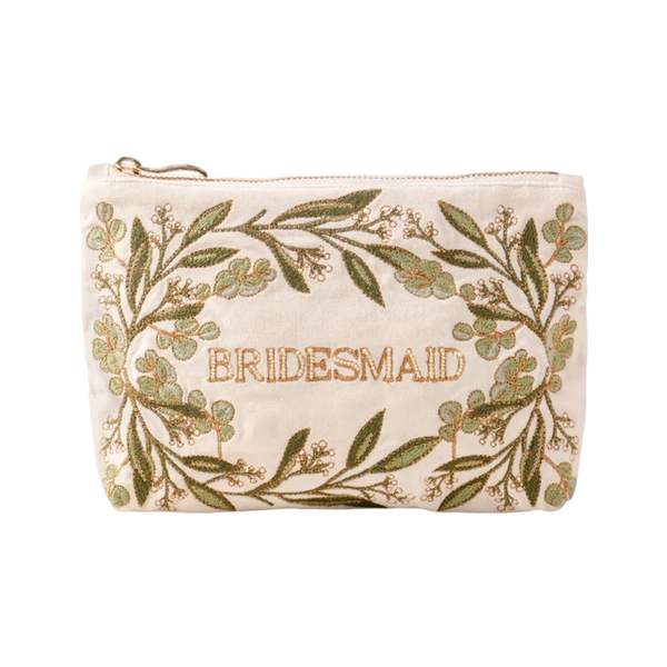 Elizabeth Scarlett Olive Branch Bridesmaid Velvet Mini Pouch