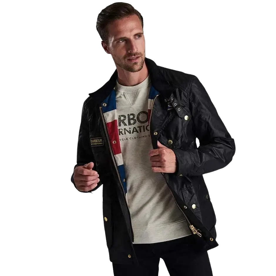Mens barbour top jacket union jack