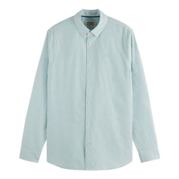 Scotch & Soda Striped Regular Fit Oxford Shirt