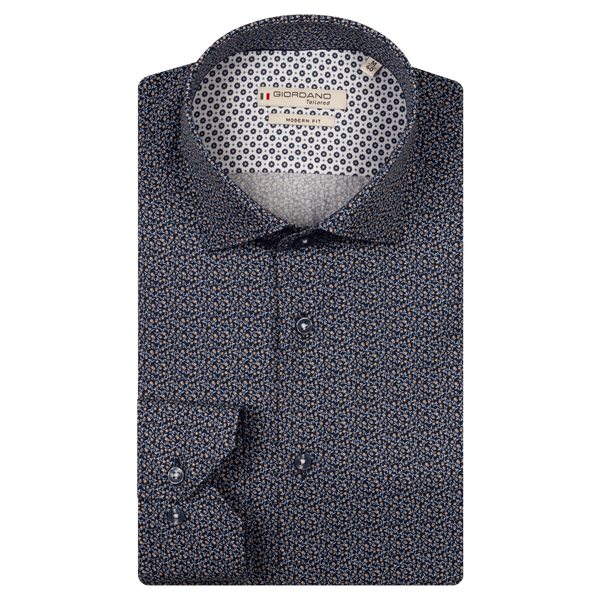 Giordano Long Sleeve Micro Flower Print Shirt
