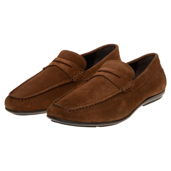 John White Monaco Suede Penny Driver Moccasin Loafer Shoe