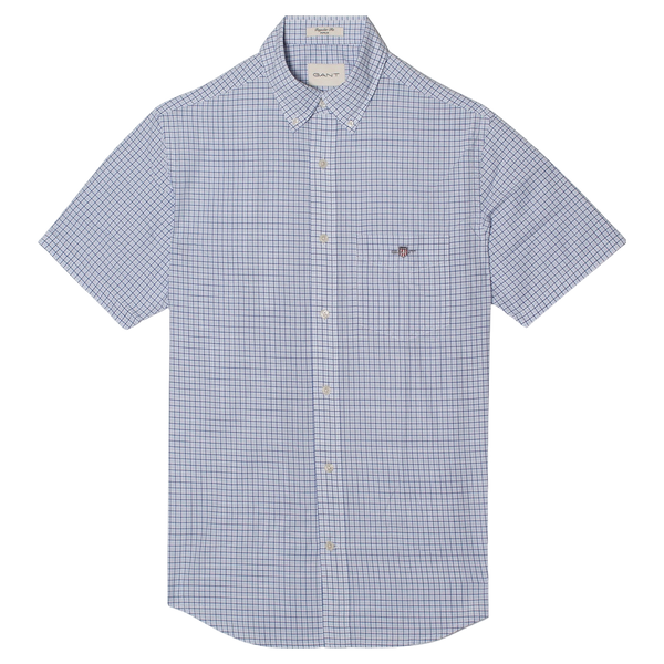 GANT Regular Classic Poplin Check Short Sleeve Shirt
