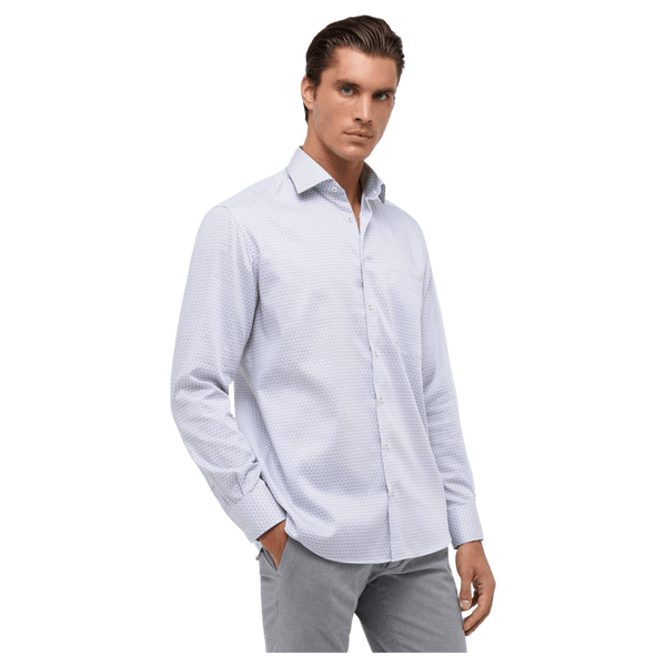 Eterna Comfort Fit Print Long Sleeve Formal Shirt for Men