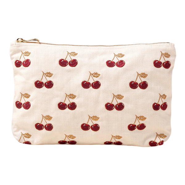 Elizabeth Scarlett Cherries Canvas Everyday Pouch