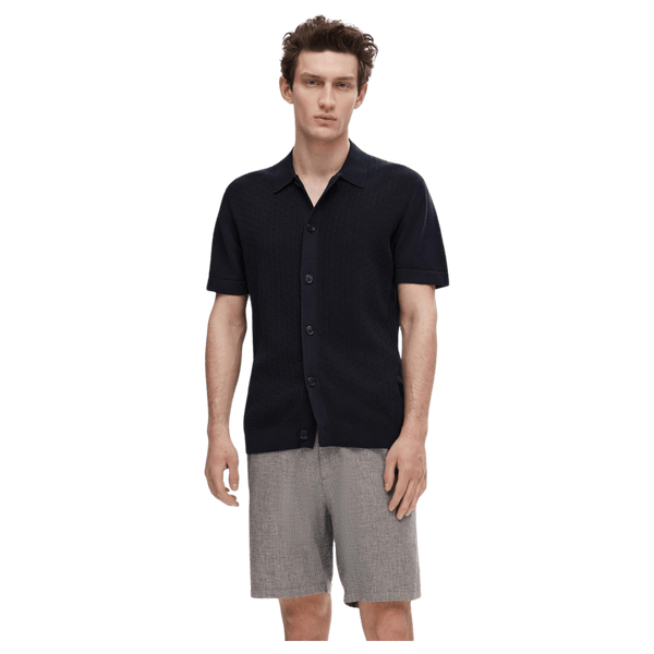 Selected Mattis Short Sleeve Knitted Structure Cardigan