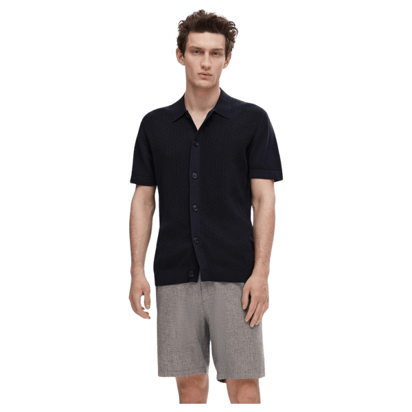 Selected Mattis Short Sleeve Knitted Structure Cardigan for Men