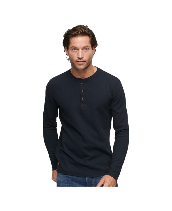Superdry Waffle Long Sleeve Henley T-Shirt