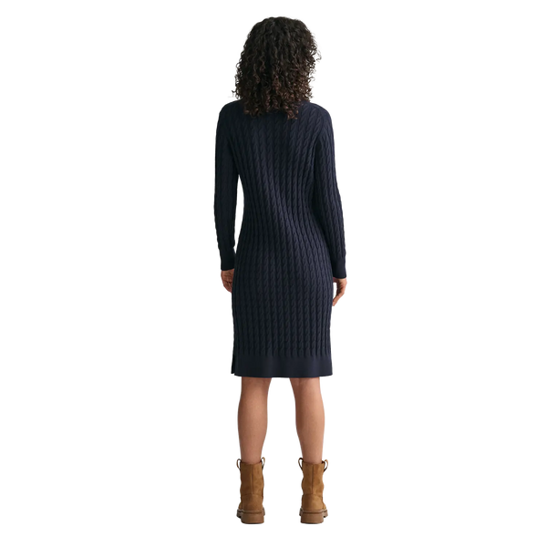 GANT Stretch Cotton Cable Crew Neck Dress