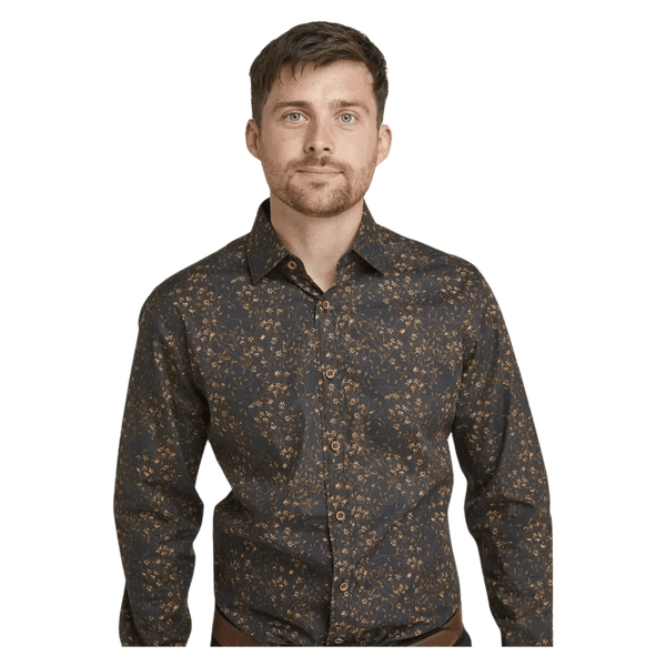 Double Two Floral Long Sleeve Formal Shirt