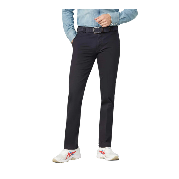 Meyer Roma Soft Cotton Chino In Marine