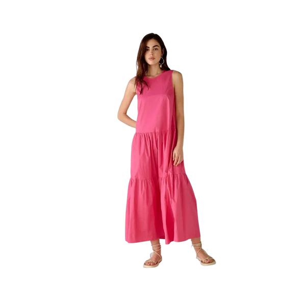 Oui Cotton Tiered Maxi Dress
